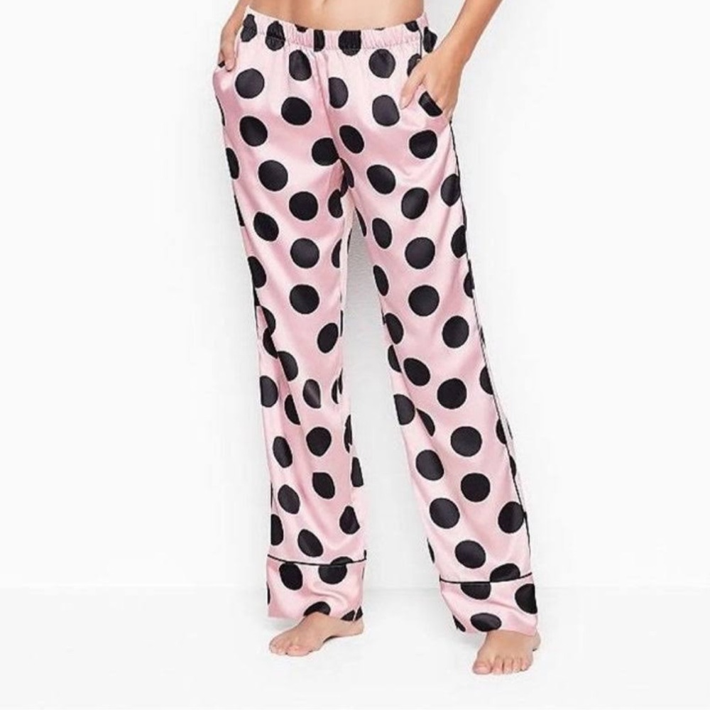 Victoria’s Secret Satin Pink Polka Dot PJ Pants